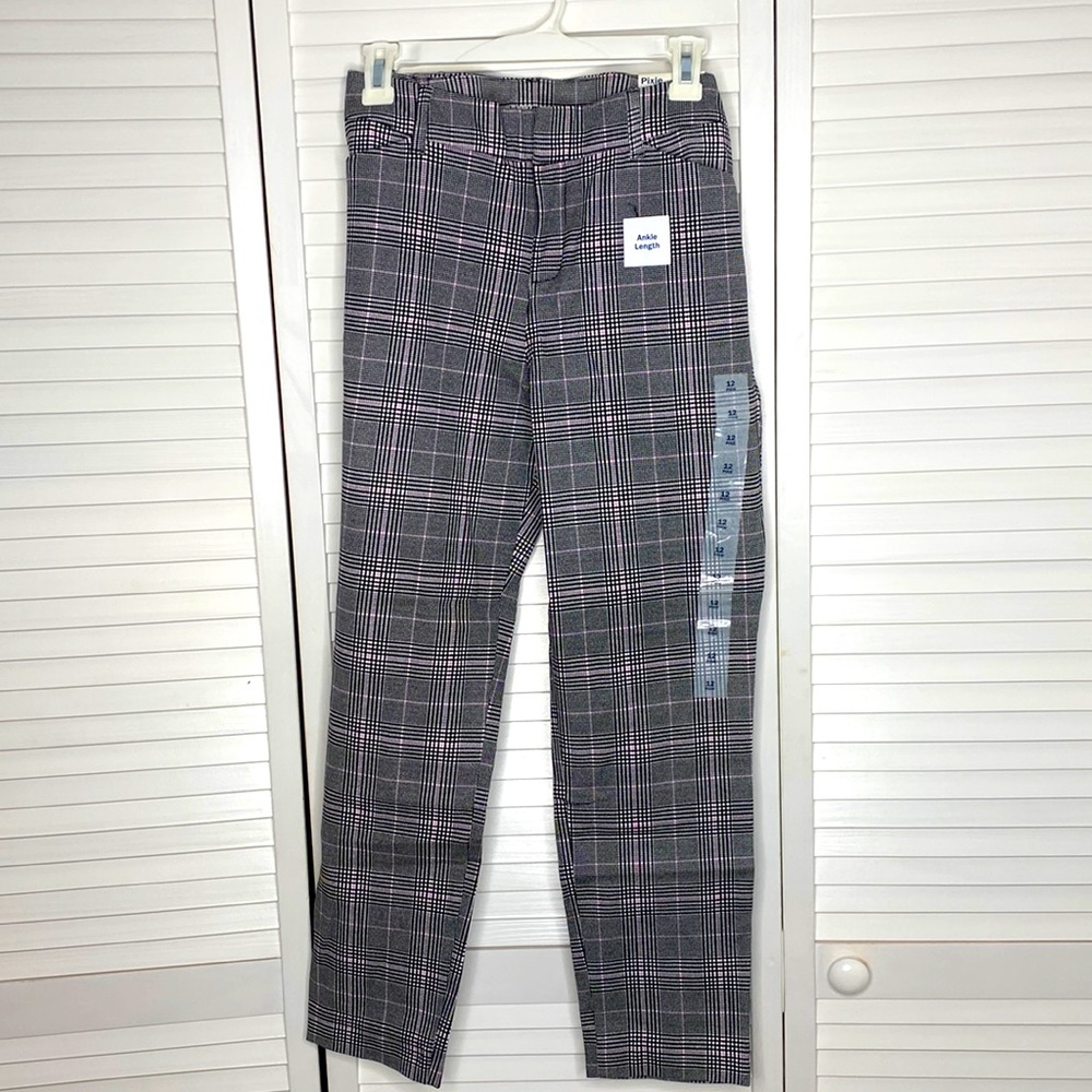 Old navy pixie pants (pink/black/grey) checkered printed NWT